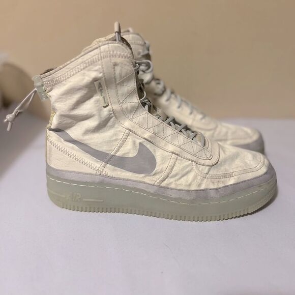 Nike Air Force One Shell Sail Desert Sand Atmosphere Grey Sneaker Boot Size 9 - Picture 5 of 14